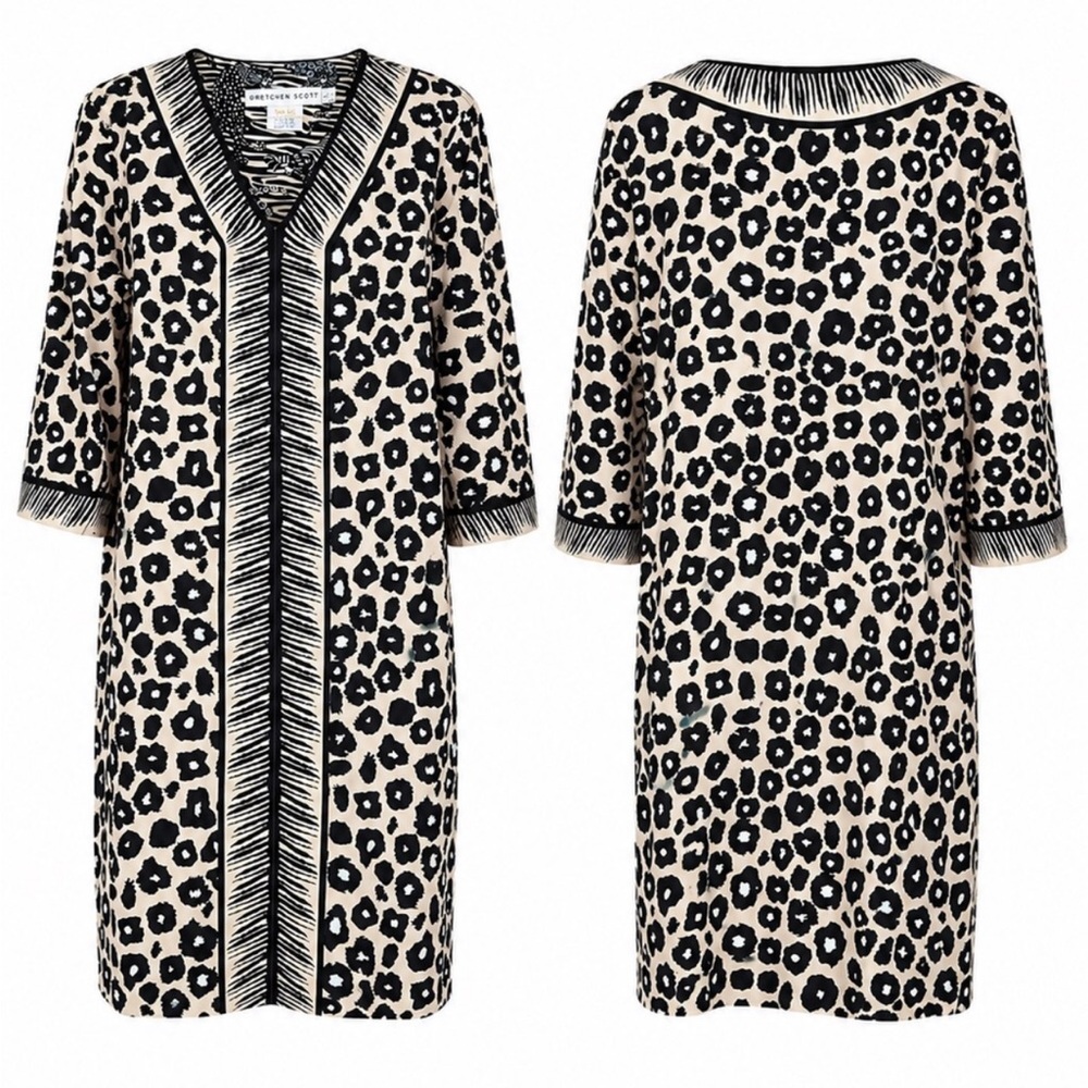 Gretchen Scott Bordertown Dress Wildcat Leopard Size 18 Diva